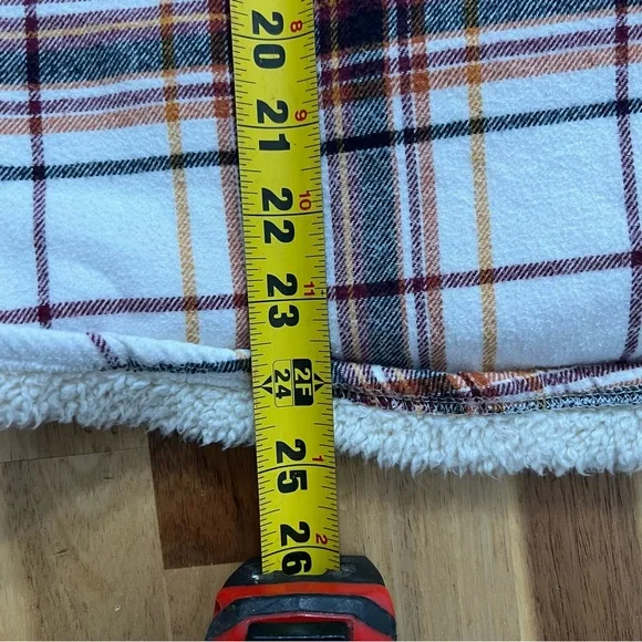 Natural Reflections Plaid Sherpa Lined Hooded Jacket Shacket L/G - Picture 10 of 10